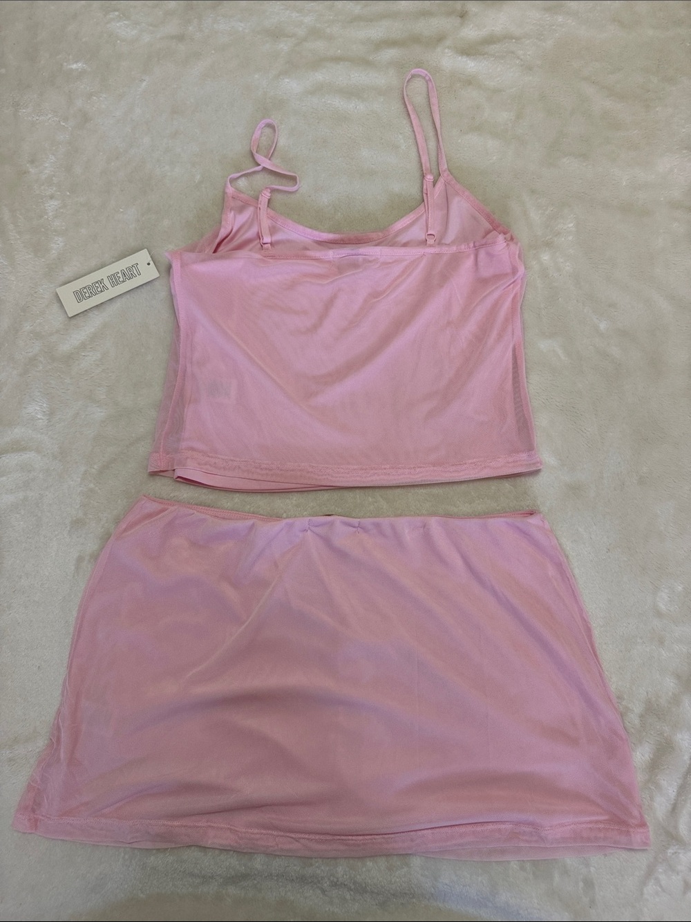 Derek Heart Pink Floral Rhinestone Two-Piece Set Large - Picture 2 of 5